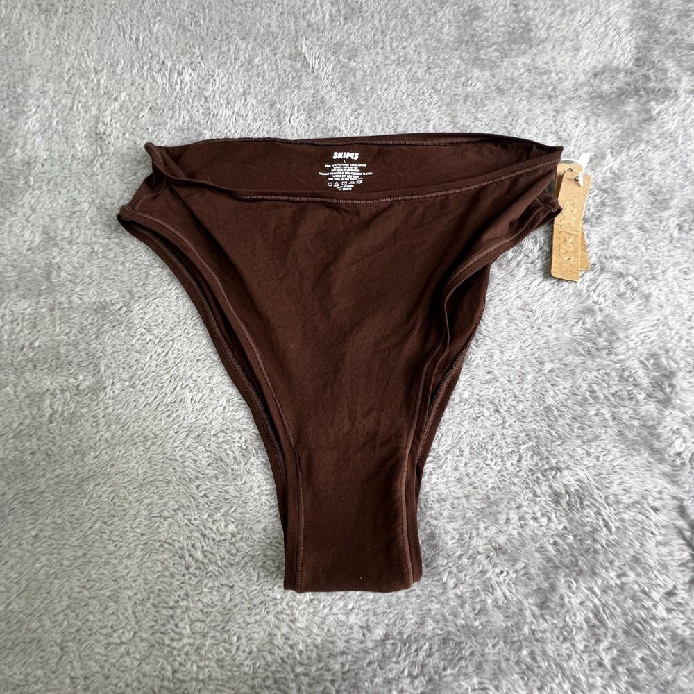 Skims Fits Everybody Cheeky Briefs Womens Large Cocoa Brown Stretch High Waisted